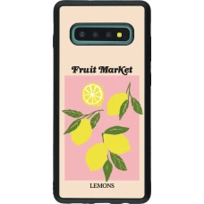 Coque Samsung Galaxy S10+ - Silicone rigide noir Fruit market lemons 2026