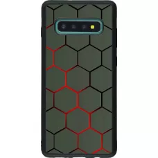 Coque Samsung Galaxy S10+ - Silicone rigide noir Geometric Line red
