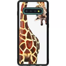 Coque Samsung Galaxy S10+ - Silicone rigide noir Giraffe Fit