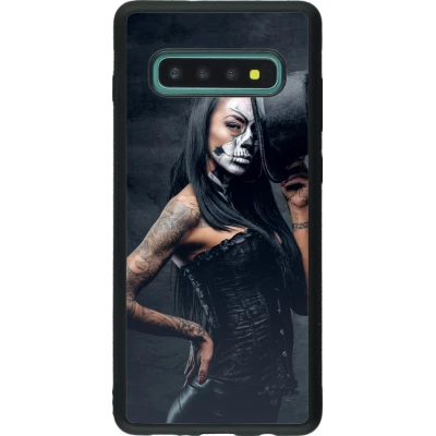 Coque Samsung Galaxy S10+ - Silicone rigide noir Halloween 22 Tattooed Girl