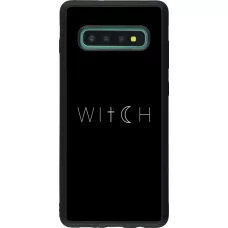 Coque Samsung Galaxy S10+ - Silicone rigide noir Halloween 22 witch word