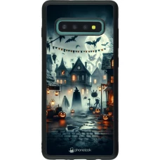 Samsung Galaxy S10+ Case Hülle - Silikon schwarz Halloween Spukstadt