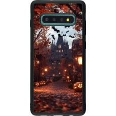 Coque Samsung Galaxy S10+ - Silicone rigide noir Halloween 2025 Haunted house