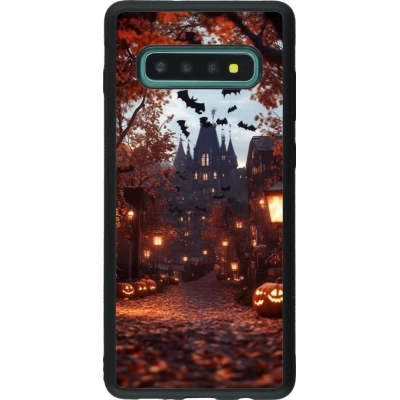 Coque Samsung Galaxy S10+ - Silicone rigide noir Halloween 2025 Haunted house