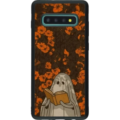 Coque Samsung Galaxy S10+ - Silicone rigide noir Halloween 2026 Ghost reading