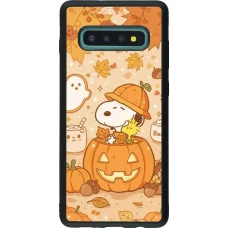 Coque Samsung Galaxy S10+ - Silicone rigide noir Halloween 2026 Snoopy Halloween