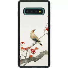 Coque Samsung Galaxy S10+ - Silicone rigide noir Japanese Bird