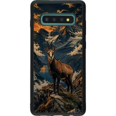 Coque Samsung Galaxy S10+ - Silicone rigide noir Linocut Chamois