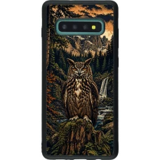 Samsung Galaxy S10+ Case Hülle - Silikon schwarz Linocut Uhu