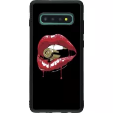 Hülle Samsung Galaxy S10+ - Silikon schwarz Lips bullet
