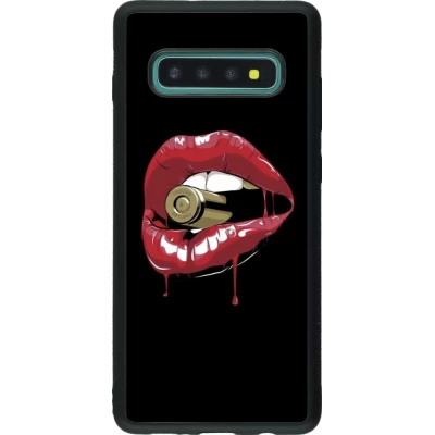 Hülle Samsung Galaxy S10+ - Silikon schwarz Lips bullet