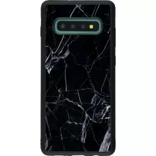 Coque Samsung Galaxy S10+ - Silicone rigide noir Marble Black 01