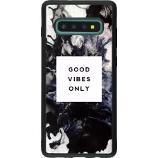Hülle Samsung Galaxy S10+ - Silikon schwarz Marble Good Vibes Only
