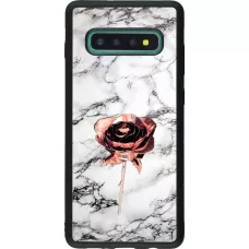 Hülle Samsung Galaxy S10+ - Silikon schwarz Marble Rose Gold
