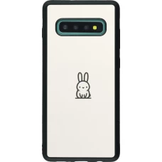Samsung Galaxy S10+ Case Hülle - Silikon schwarz Minimal Häschen Süße