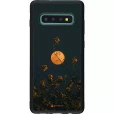 Hülle Samsung Galaxy S10+ - Silikon schwarz Moon Flowers