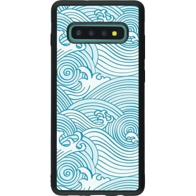 Coque Samsung Galaxy S10+ - Silicone rigide noir Ocean Waves