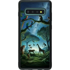Coque Samsung Galaxy S10+ - Silicone rigide noir Paradis des animaux exotiques
