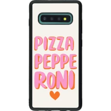 Samsung Galaxy S10+ Case Hülle - Silikon schwarz Pizza pepperoni 2026