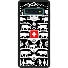 Coque Samsung Galaxy S10+ - Silicone rigide noir Poya Suisse 3 noir