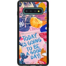 Samsung Galaxy S10+ Case Hülle - Silikon schwarz Preppy Today is Going to be a good day