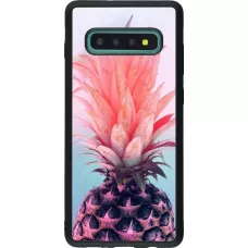 Coque Samsung Galaxy S10+ - Silicone rigide noir Purple Pink Pineapple