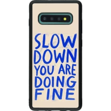Coque Samsung Galaxy S10+ - Silicone rigide noir Slow down 2026