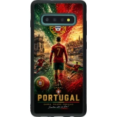 Samsung Galaxy S10+ Case Hülle - Silikon schwarz Fussball Portugal splash 2026
