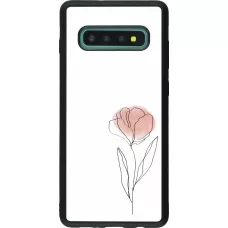 Samsung Galaxy S10+ Case Hülle - Silikon schwarz Spring 23 minimalist flower