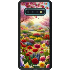 Coque Samsung Galaxy S10+ - Silicone rigide noir Spring 25 Bouquet printemps