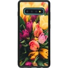 Samsung Galaxy S10+ Case Hülle - Silikon schwarz Bouquet of tulips Spring 2026