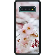 Coque Samsung Galaxy S10+ - Silicone rigide noir Cherry tree Spring 2026