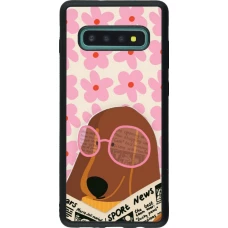 Samsung Galaxy S10+ Case Hülle - Silikon schwarz Dog with newspaper Spring 2026