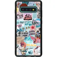 Coque Samsung Galaxy S10+ - Silicone rigide noir Summer 20 collage