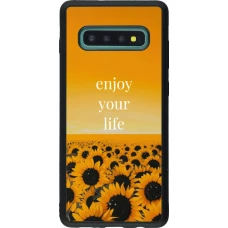 Samsung Galaxy S10+ Case Hülle - Silikon schwarz Summer 2026 Enjoy your life
