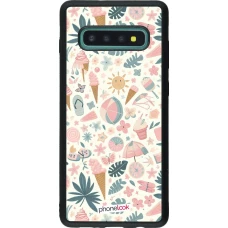 Samsung Galaxy S10+ Case Hülle - Silikon schwarz Sommer Pink Muster