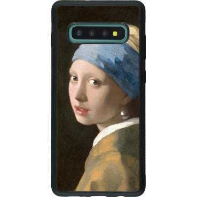 Samsung Galaxy S10+ Case Hülle - Silikon schwarz Kunstbild - Das Mädchen mit dem Perlenohrring - Jan Vermeer