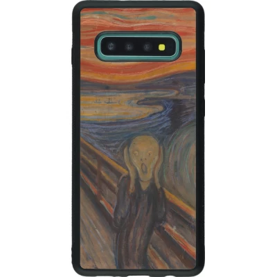 Samsung Galaxy S10+ Case Hülle - Silikon schwarz Kunstbild - Der Schrei - Edvard Munch