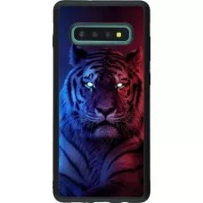 Hülle Samsung Galaxy S10+ - Silikon schwarz Tiger Blue Red