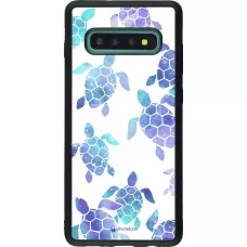 Hülle Samsung Galaxy S10+ - Silikon schwarz Turtles pattern watercolor