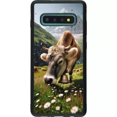 Samsung Galaxy S10+ Case Hülle - Silikon schwarz Kuh Berg Wallis