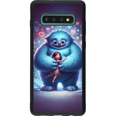 Coque Samsung Galaxy S10+ - Silicone rigide noir Valentine 2024 Fluffy Love