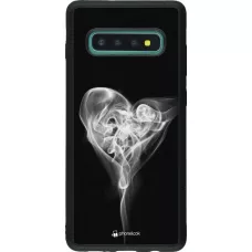 Coque Samsung Galaxy S10+ - Silicone rigide noir Valentine 2022 Black Smoke