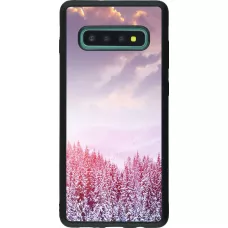 Samsung Galaxy S10+ Case Hülle - Silikon schwarz Winter 22 Pink Forest