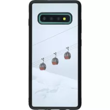 Samsung Galaxy S10+ Case Hülle - Silikon schwarz Winter 22 ski lift