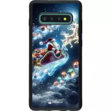 Samsung Galaxy S10+ Case Hülle - Silikon schwarz Weihnachten 2023 Verzauberter Weihnachtsmann
