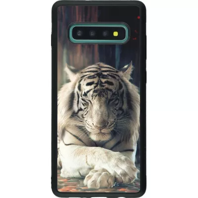 Coque Samsung Galaxy S10+ - Silicone rigide noir Zen Tiger