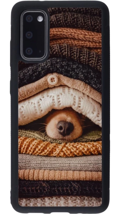 Coque Samsung Galaxy S20 - Silicone rigide noir Autumn 26 Dog under the covers