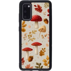 Coque Samsung Galaxy S20 - Silicone rigide noir Autumn 26 Mushrooms and leaves