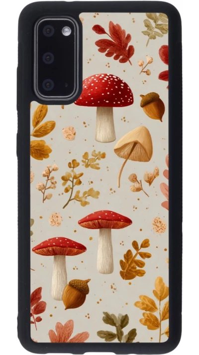 Coque Samsung Galaxy S20 - Silicone rigide noir Autumn 26 Mushrooms and leaves